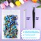 50g Mix Flatback Rhinestones Half Pearls for Crafts Mixed Size 3mm-10mm Flat Back Rhinestones for Crafts Flatback Pearls for Decorating Tumblers Mugs Nail Art Shoes (Blue Gold Series)